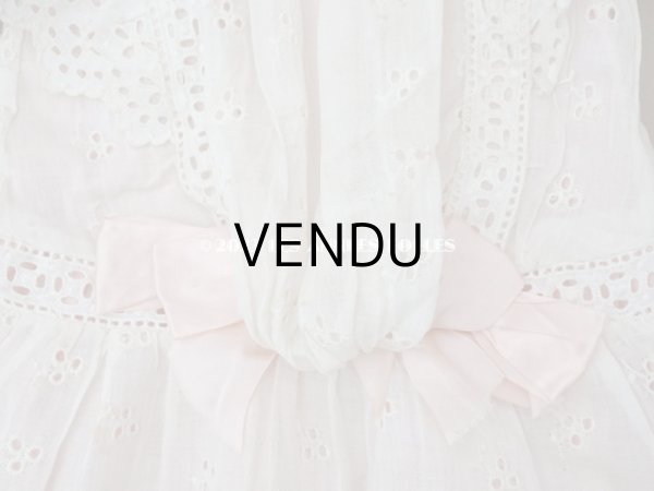 画像7: 【13周年セール対象外】1900年頃 アンティーク ドールドレス　ピンクのシルクリボン付 (7)