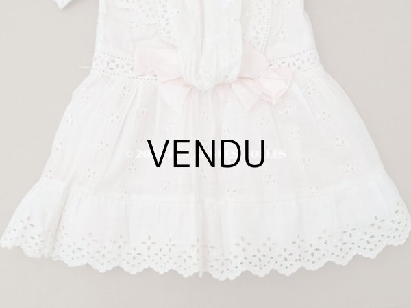 画像5: 【13周年セール対象外】1900年頃 アンティーク ドールドレス　ピンクのシルクリボン付 (5)