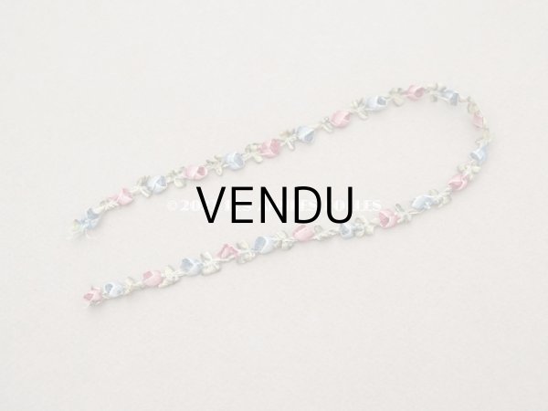 画像3: 【13周年セール対象外】1900年頃　アンティーク シルク製  2職の薔薇のロココトリム 33cm ロココリボン (3)