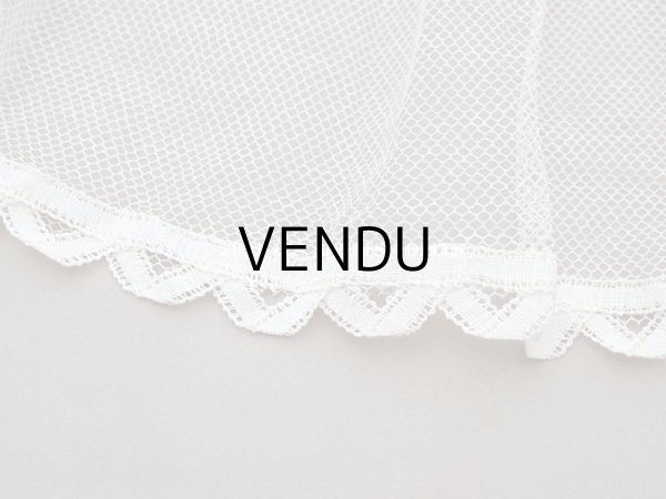 画像17: 【13周年セール対象外】未使用 アンティーク レースカーテン リボンのガーランド　アイボリー 横135cm×縦156cm (17)