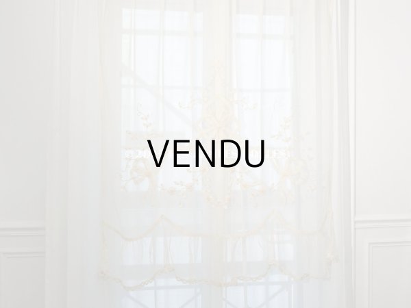 画像5: 【13周年セール対象外】未使用 アンティーク レースカーテン リボンのガーランド　アイボリー 横135cm×縦156cm (5)