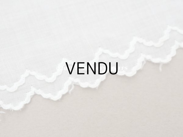 画像3: 【13周年セール対象外】アンティーク スカラップレース 刺繍入り オフホワイト　5cm幅  (3)