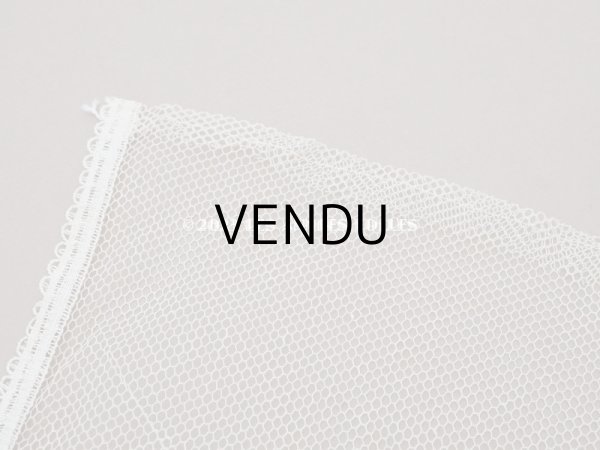 画像14: 【13周年セール対象外】未使用 アンティーク レースカーテン リボンのガーランド　アイボリー 横135cm×縦156cm (14)