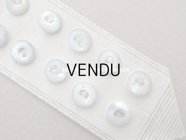 画像15: アンティーク マザーオブパール製 極小 ボタン 6mm 12ピース シェルボタン パウダーブルー (15)