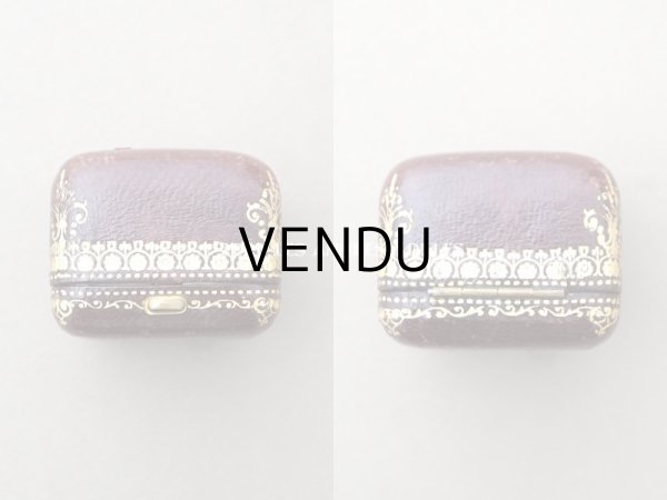 画像3: 【13周年セール対象外】1897年　アンティーク 本革製 ジュエリーボックス 金彩入り ブラウン リングボックス (3)