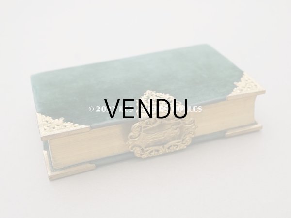 画像7: 1825年 アンティーク ミサ典書 グリーンのベルベット キリストの留め金 (7)