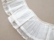 画像4: 【13周年セール対象外】アンティーク プリーツリボン レース付き  4.7cm幅  64cm       (4)