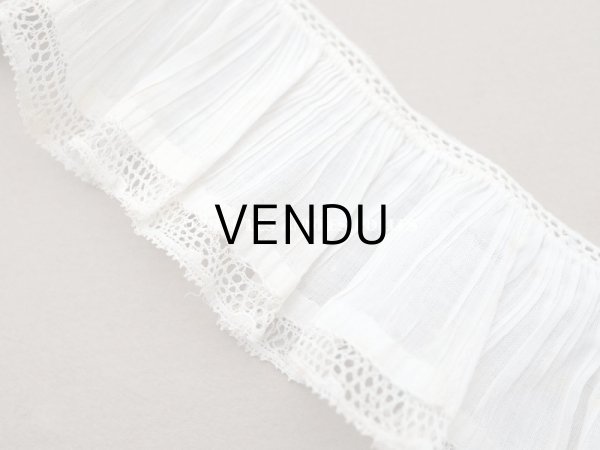 画像3: 【13周年セール対象外】アンティーク プリーツリボン レース付き  4.7cm幅  64cm       (3)