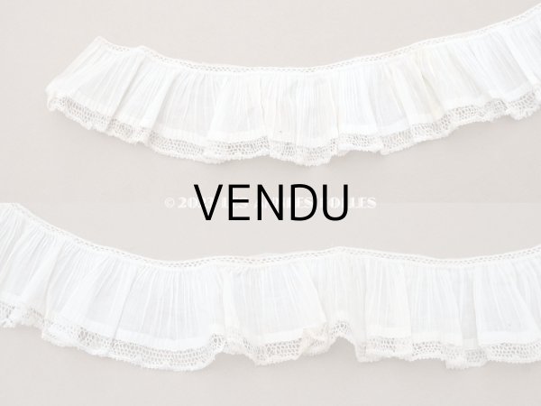 画像5: 【13周年セール対象外】アンティーク プリーツリボン レース付き  4.7cm幅  64cm       (5)