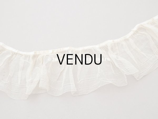 画像4: 【13周年セール対象外】アンティーク フリルレース　花模様  9.4cm幅  72cm  ライトベージュ  (4)