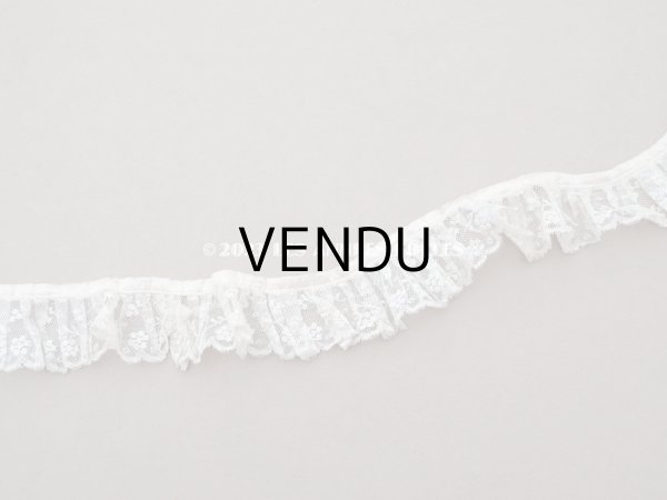 画像4: 【13周年セール対象外】アンティーク プリーツレース　花模様  3.7cm幅  98cm       (4)