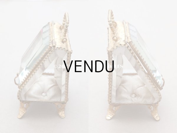 画像4: アンティーク 懐中時計 & ジュエリーボックス パウダーピンクのシルク製クッション (4)