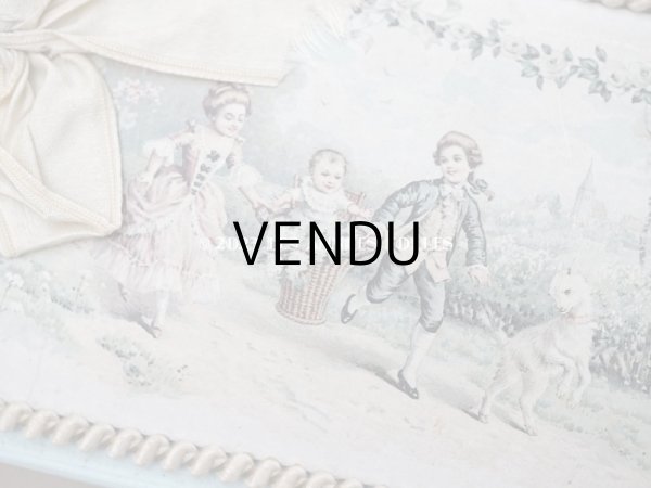 画像6: アンティーク リボンが結ばれた バテムのお菓子箱 パウダーブルー (6)