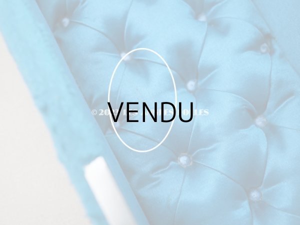 画像16: アンティーク ベルベットのグローブボックス ジュエリーケース スモーキーブルー　シルク製クッション (16)