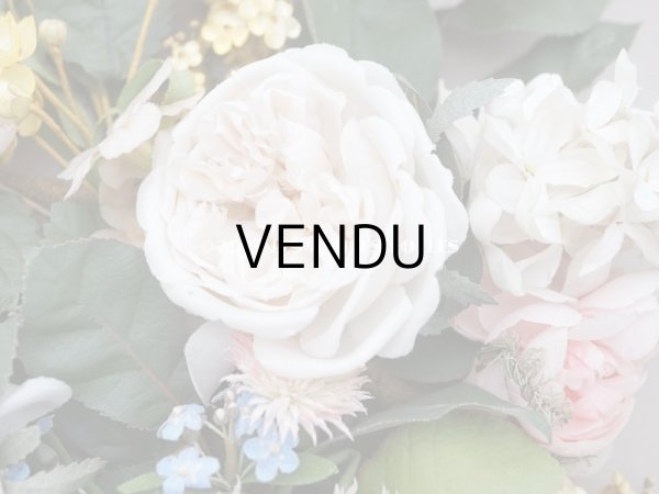 画像7: 19世紀 新品同様 アンティーク 薔薇＆ライラック＆勿忘草＆白詰草の布花　グローブ・ド・マリエのブーケ  (7)