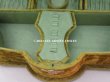 画像16: 19世紀末 アンティーク 　ベルベット製　大きなジュエリーボックス＆裁縫箱 カーキ (16)