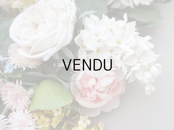 画像10: 19世紀 新品同様 アンティーク 薔薇＆ライラック＆勿忘草＆白詰草の布花　グローブ・ド・マリエのブーケ  (10)