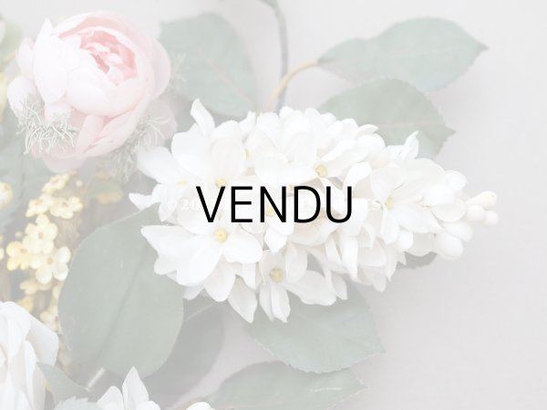 画像13: 19世紀 新品同様 アンティーク 薔薇＆ライラック＆勿忘草＆白詰草の布花　グローブ・ド・マリエのブーケ  (13)