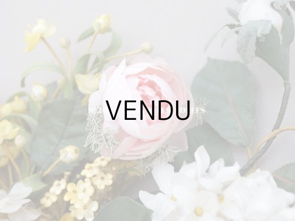 画像14: 19世紀 新品同様 アンティーク 薔薇＆ライラック＆勿忘草＆白詰草の布花　グローブ・ド・マリエのブーケ  (14)