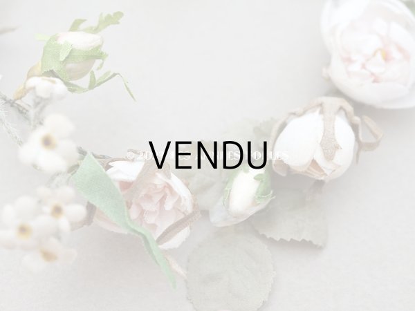 画像3: 19世紀末 アンティーク ドール用  ティアラ ピンクの薔薇の花冠 (3)