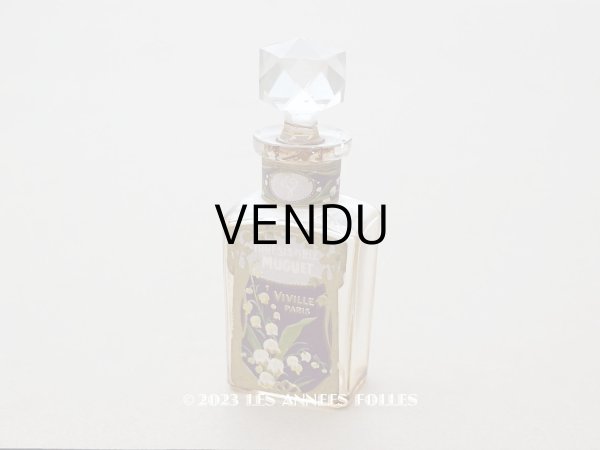 画像1: アンティーク  鈴蘭のパフュームボトル クリスタル製 IRRESISTIBLE MUGUET  - VIVILLE PARIS -  (1)