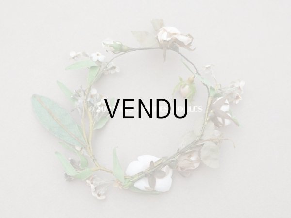 画像7: 19世紀末 アンティーク ドール用  ティアラ ピンクの薔薇の花冠 (7)