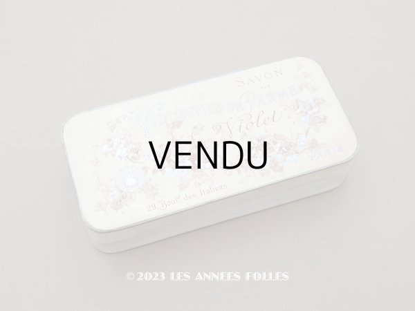 画像2: 19世紀末 アンティーク 菫のソープーボックス SAVON AUX VIOLETTES DE PARME - VIOLET PARIS - (2)