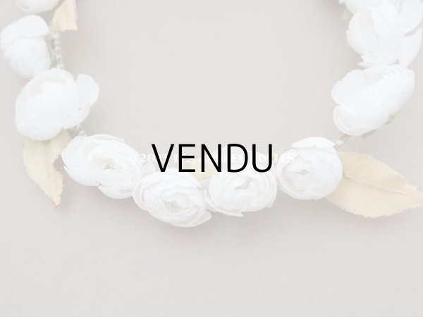 画像5: 1930年代 アンティーク  小さなティアラ ヴェールガールの薔薇のヘッドリース ホワイト  (5)