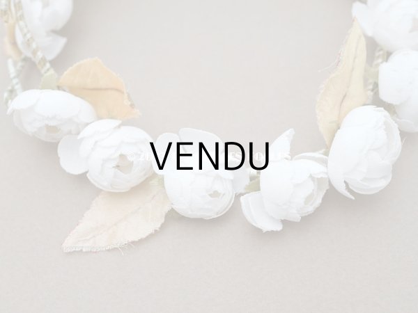 画像3: 1930年代 アンティーク  小さなティアラ ヴェールガールの薔薇のヘッドリース ホワイト  (3)