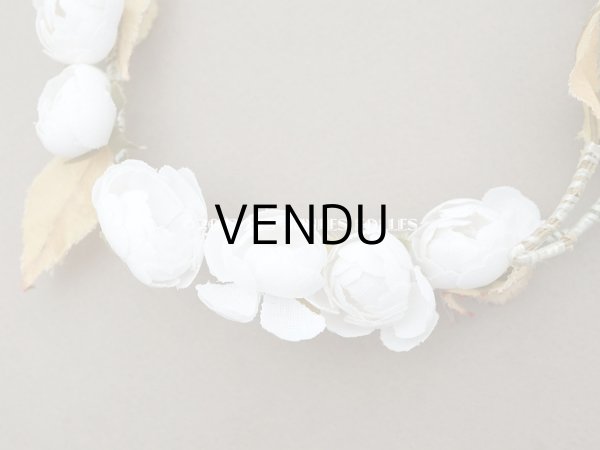 画像6: 1930年代 アンティーク  小さなティアラ ヴェールガールの薔薇のヘッドリース ホワイト  (6)