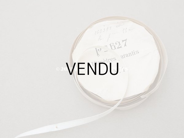 画像5: 19世紀 アンティーク シルク製 サテンリボン 極細 5mm幅  エクリュ 2.7m ベビー用ボネ (5)