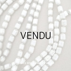 画像: アンティーク 極小 スフレビーズ ライン入り 筒型 吹きガラス製ビーズ シルバー 3×4.5mm 約750ピース