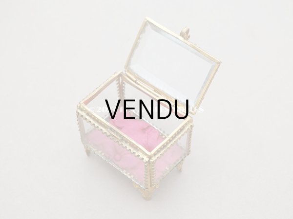 画像10: 19世紀 アンティーク ジュエリーボックス ラズベリーピンクのシルク製クッション (10)