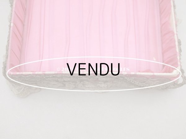 画像13: アンティーク シルク製 ロココモチーフ＆レース&ロココトリム カルトナージュボックス  (13)