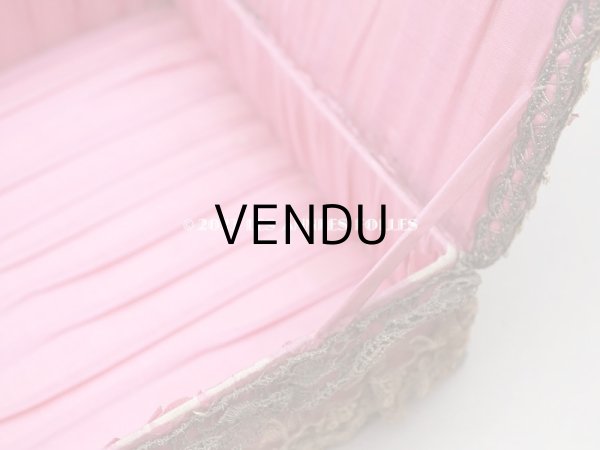 画像12: アンティーク シルク製 ロココモチーフ＆レース&ロココトリム カルトナージュボックス  (12)