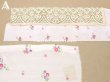 画像6: アンティーク  小花柄 シルク製ファブリック パウダーピンク　75✗97cm (6)