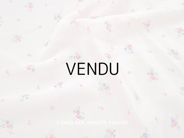 画像1: アンティーク  小花柄 シルク製ファブリック パウダーピンク　75✗97cm (1)