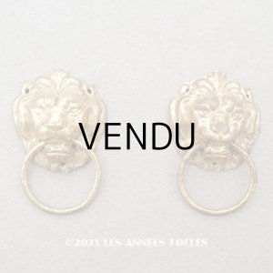 画像: 19世紀末 アンティーク 引き出し用ハンドル ライオン 2点セット (M)