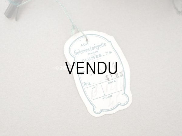 画像6: 1900年頃 ラベル付 フェザー チョコレートブラウン 羽飾り - AUX GALERIES LAFAYETTES - (6)