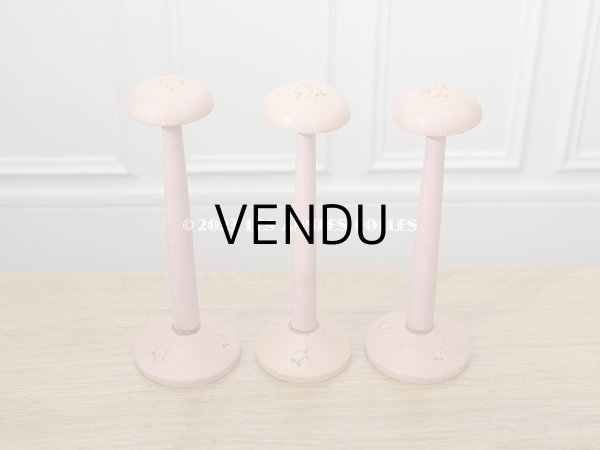 画像2: アンティーク ハットスタンド 薔薇のハンドペイント　ピンク (2)