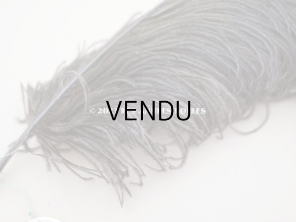 画像3: 1900年頃 ラベル付 フェザー チョコレートブラウン 羽飾り - AUX GALERIES LAFAYETTES - (3)