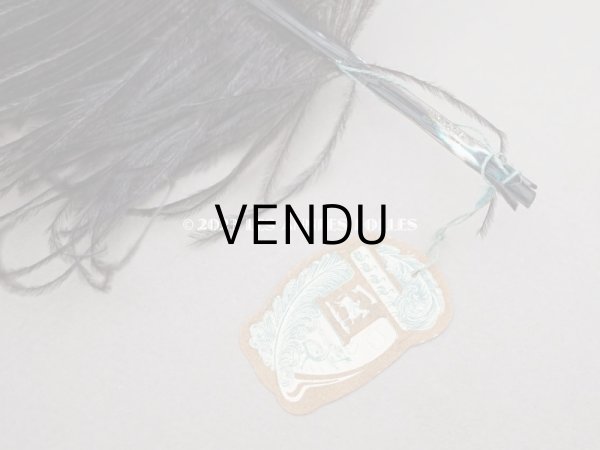 画像5: 1900年頃 ラベル付 フェザー チョコレートブラウン 羽飾り - AUX GALERIES LAFAYETTES - (5)