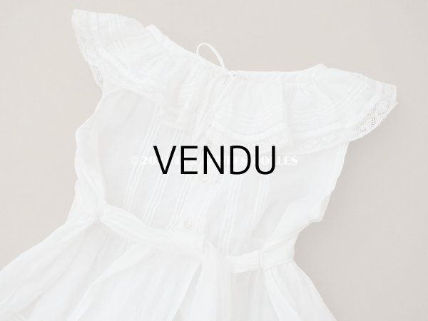 画像12: 1900年頃 アンティーク ベビー用ドレス ドール用ドレス　オフホワイト リノン＆ヴァランシエンヌレース (12)