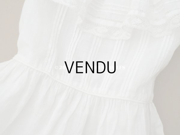 画像6: 1900年頃 アンティーク ベビー用ドレス ドール用ドレス　オフホワイト リノン＆ヴァランシエンヌレース (6)