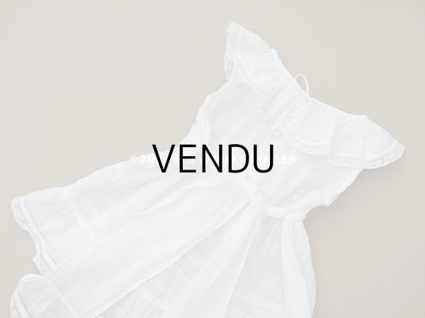 画像11: 1900年頃 アンティーク ベビー用ドレス ドール用ドレス　オフホワイト リノン＆ヴァランシエンヌレース (11)