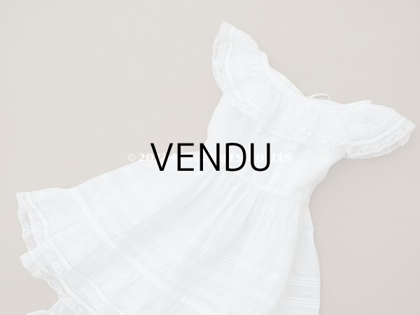 画像4: 1900年頃 アンティーク ベビー用ドレス ドール用ドレス　オフホワイト リノン＆ヴァランシエンヌレース (4)