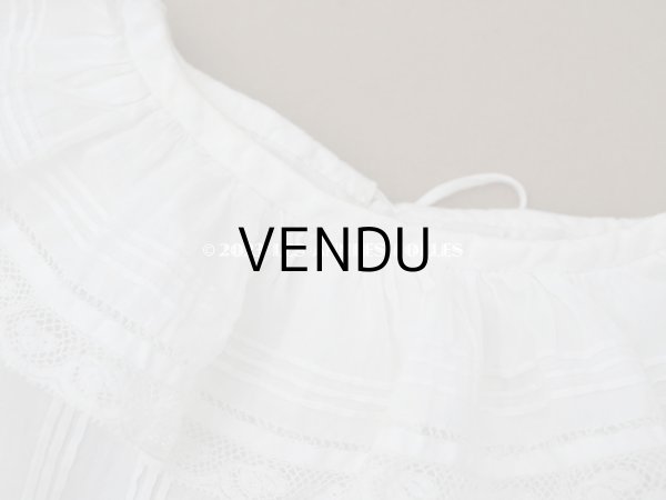 画像7: 1900年頃 アンティーク ベビー用ドレス ドール用ドレス　オフホワイト リノン＆ヴァランシエンヌレース (7)