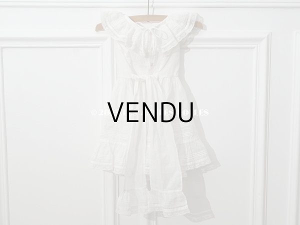 画像3: 1900年頃 アンティーク ベビー用ドレス ドール用ドレス　オフホワイト リノン＆ヴァランシエンヌレース (3)