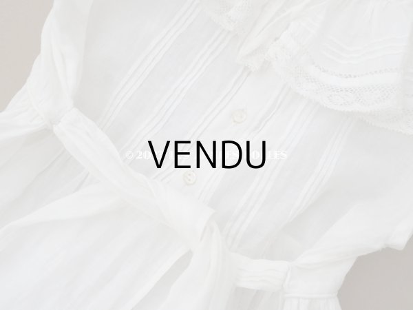 画像13: 1900年頃 アンティーク ベビー用ドレス ドール用ドレス　オフホワイト リノン＆ヴァランシエンヌレース (13)