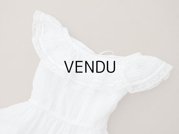 画像5: 1900年頃 アンティーク ベビー用ドレス ドール用ドレス　オフホワイト リノン＆ヴァランシエンヌレース (5)